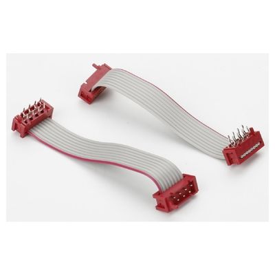 마이크로 매치 커넥터 평면 전기 와이어 IDC UL2651 빨간 평면 리본 케이블