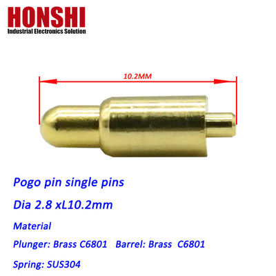 2.8mm 포고 핀 커넥터 디프 타입 금으로 접힌 청동 포고 핀