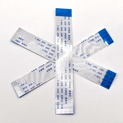 전자 평면 유연 케이블 8 핀 금판 1.25mm 10cm Ffc 케이블 UL20624 80C 60V