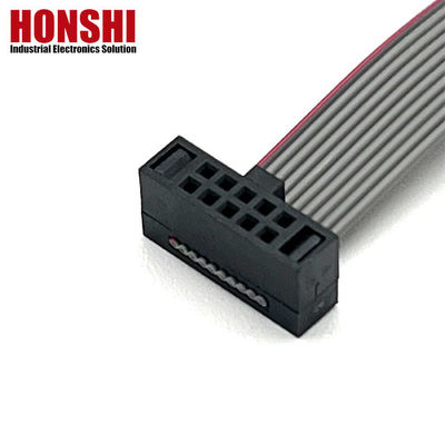 10 핀 회색 평면 케이블 커넥터 리본 피치 1.27mm IDC 케이블 10u "금판