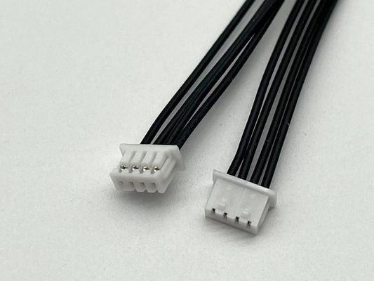 2.54mm Pitch 4 Pin Dupont 케이블 어셈블리 UL1007 24awg 검은색 사용자 정의 길이