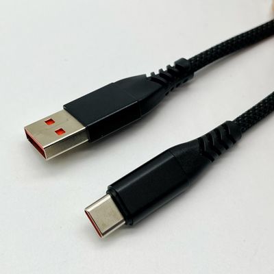 검은색 UL2725 USB 케이블 C형 USB 2.0 금으로 칠한 남성 커넥터