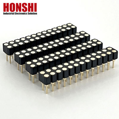 2.54mm 듀얼 라이브 PCB H3.0mm 7.4mm 직회 청동 원형 여성 헤더 커넥터