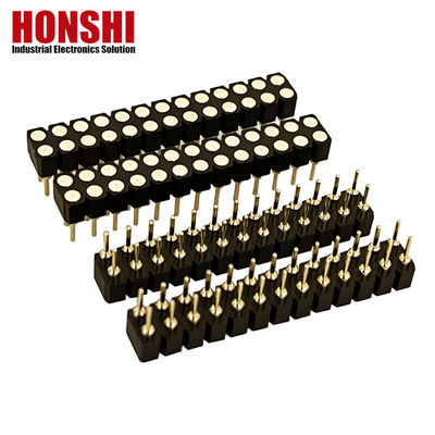 2.54mm 듀얼 라이브 PCB H3.0mm 7.4mm 직회 청동 원형 여성 헤더 커넥터