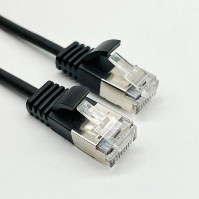0.5m - 20m 검은색 RJ45 이더넷 케이블 원형 Cat7 패치 케이블