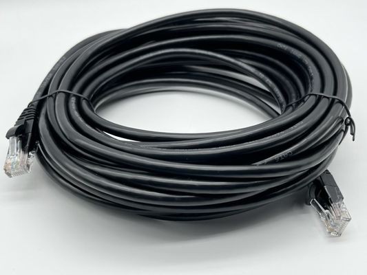 0.5m - 20m 검은색 RJ45 이더넷 케이블 원형 Cat7 패치 케이블