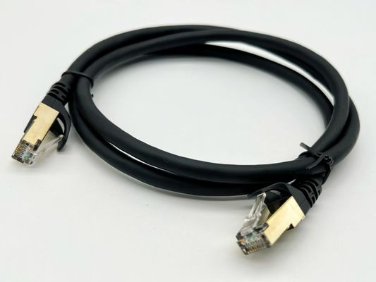 0.5m - 20m 검은색 RJ45 이더넷 케이블 원형 Cat7 패치 케이블