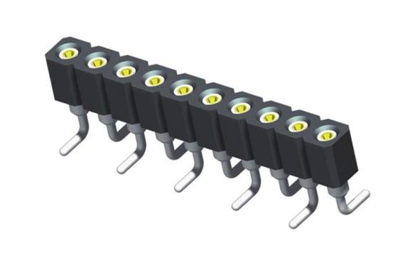1.27mm 가공 여성 헤더 H4.1 둥근 단일 행 오른쪽 각 핀 헤더 여성