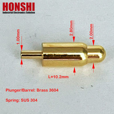 디아 2.8mm 남성 포고 핀 커넥터 길이 10.2mm 디프 타입 스프링 로딩 포고 핀