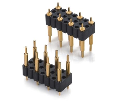 5.08mm 피치 포고 핀 커넥터 디프 타입 여성 8 핀 4.0mm 세 줄 스프링 로딩