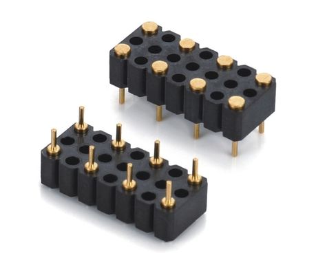 커스텀 5.08mm 피치 포고 핀 커넥터 남성 8 핀 4.0mm 세 줄 스프링 로딩