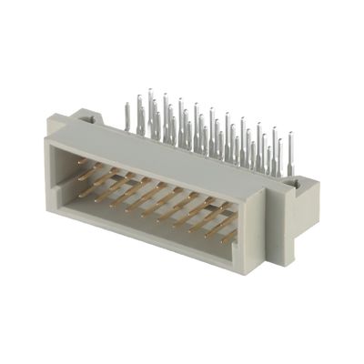 Din 41612 30 핀 오른쪽 각 남성 핀 연결 구멍을 통해 3 줄 수직 PCB