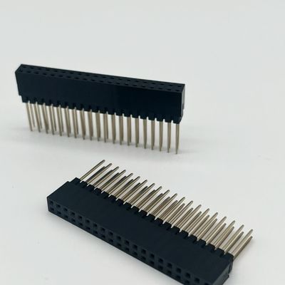 2.54mm 피치 여성 헤더 커넥터 8.5mm 높이 듀얼 라이 180도 디프 PCB