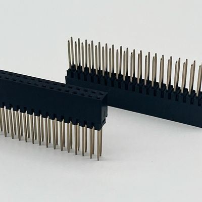 2.54mm 피치 여성 헤더 커넥터 8.5mm 높이 듀얼 라이 180도 디프 PCB