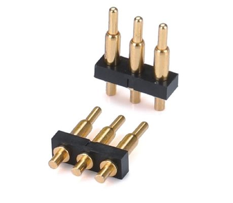 싱글 라인 3핀 1.5mm 디프 타입 금으로 칠한 청동 포고 핀 커넥터 2.54mm 피치