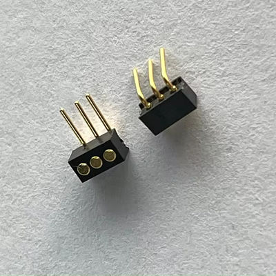1.27mm 3pin 오른쪽 앵글 디프 타입 브래스 스프링 로딩 마그네틱 포고 핀 커넥터
