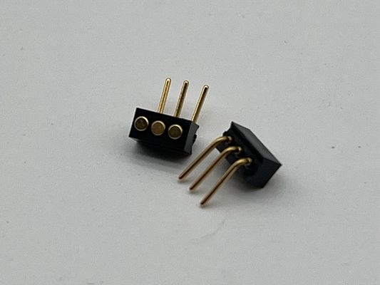1.27mm 3pin 오른쪽 앵글 디프 타입 브래스 스프링 로딩 마그네틱 포고 핀 커넥터