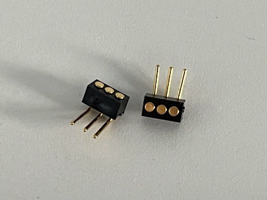 1.27mm 3pin 오른쪽 앵글 디프 타입 브래스 스프링 로딩 마그네틱 포고 핀 커넥터