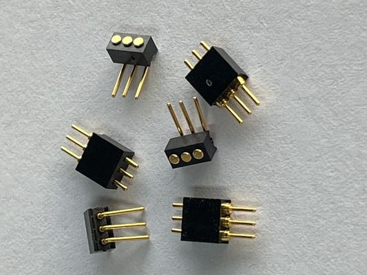 1.27mm 3pin 오른쪽 앵글 디프 타입 브래스 스프링 로딩 마그네틱 포고 핀 커넥터