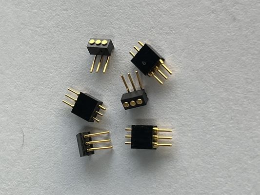 1.27mm 3pin 오른쪽 앵글 디프 타입 브래스 스프링 로딩 마그네틱 포고 핀 커넥터