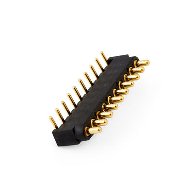 2.54mm pitch 10pin Right Angle Male Brass Spring Loaded Magnetic Pogo Pin 커넥터