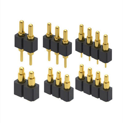 2.54mm pitch 10pin Right Angle Male Brass Spring Loaded Magnetic Pogo Pin 커넥터