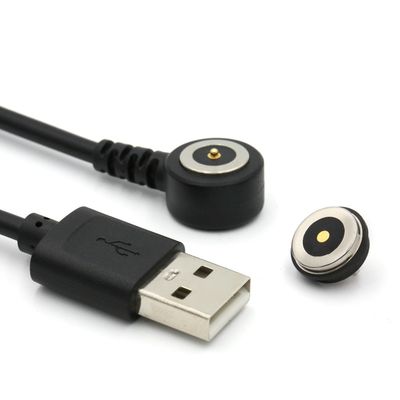 2 핀 자기 포고 핀 커넥터 케이블 USB 타입 A M 흰 케이블