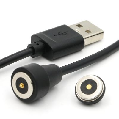 2 핀 자기 포고 핀 커넥터 케이블 USB 타입 A M 흰 케이블