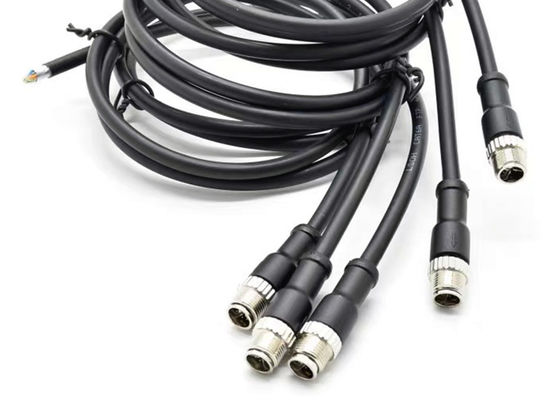 M12 8Pin X-코드 원형 연결 장치 플러그 쉴드 후면 나사 패널 장착 PG9 Cat6a 이더넷 모니터링 신호