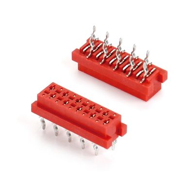 2.54mm Pitch IDC 플러그 PCB 커넥터 직선형 마이크로 매치 빨간 케이블 남성 커넥터