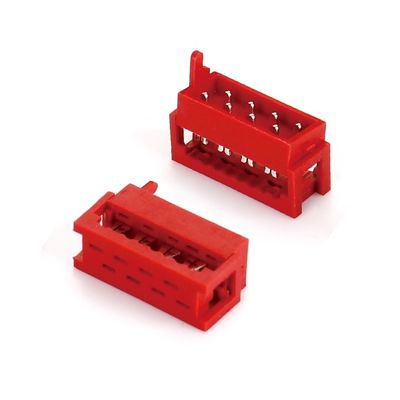 2.54mm Pitch IDC 플러그 PCB 커넥터 직선형 마이크로 매치 빨간 케이블 남성 커넥터