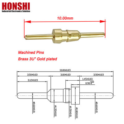 CNC 가공 콘택트 핀 구리 부착 구리 플러그 핀 전기 둥근 핀 10.0mm