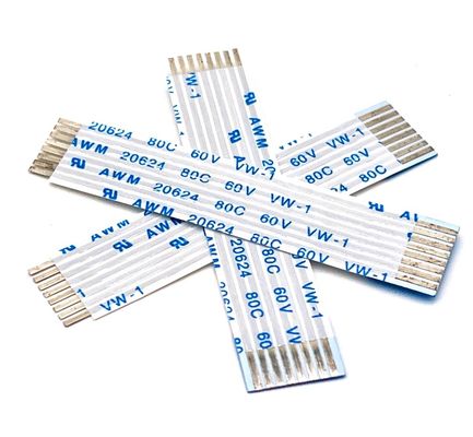 UL20624 1.25mm 8pin FFC 리본 케이블 80C 60V 100mm 리본 유연 평면 케이블