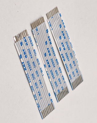 UL20624 1.25mm 8pin FFC 리본 케이블 80C 60V 100mm 리본 유연 평면 케이블