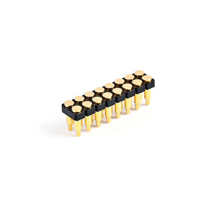 2.54mm 16P 포고 핀 커넥터 SMT 타입 금으로 칠한 청동 스프링 로딩 된 포고 핀