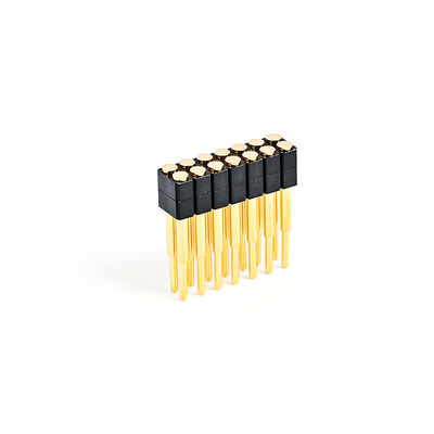 2.54mm 16P 포고 핀 커넥터 SMT 타입 금으로 칠한 청동 스프링 로딩 된 포고 핀