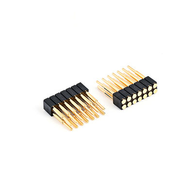 2.54mm 16P 포고 핀 커넥터 SMT 타입 금으로 칠한 청동 스프링 로딩 된 포고 핀