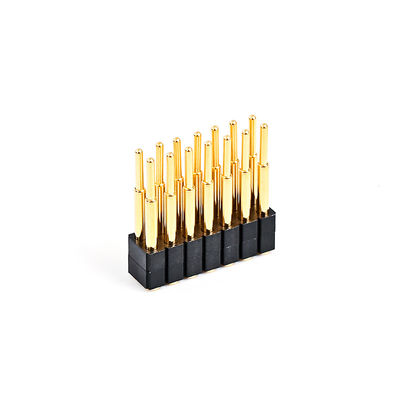2.54mm 16P 포고 핀 커넥터 SMT 타입 금으로 칠한 청동 스프링 로딩 된 포고 핀