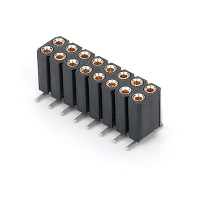 2.54mm 듀얼 라이 H7.0mm SMT PCB 청동 원형 여성 헤더 커넥터 PA6T 블랙