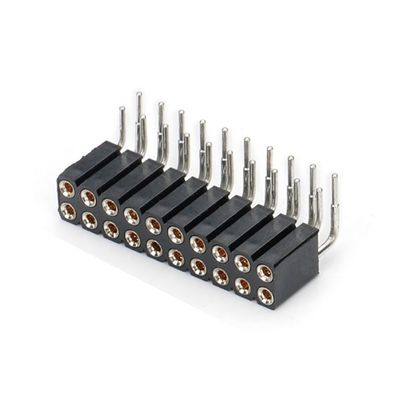 2.54mm 듀얼 라이 H7.0mm SMT PCB 청동 원형 여성 헤더 커넥터 PA6T 블랙