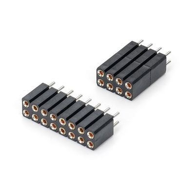 2.54mm 듀얼 라이 H7.0mm SMT PCB 청동 원형 여성 헤더 커넥터 PA6T 블랙