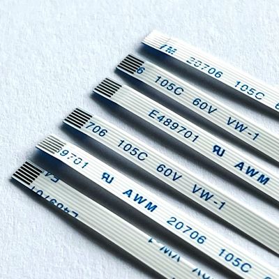 6 핀 FFC 평면 케이블 사용자 지정 Awm 20706 105c 60v Vw-1 0.5mm Pitch 8 10 64P FFC FPC 케이블
