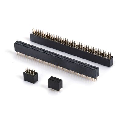 1.0 여성 헤더 디프 이중 줄 직선 PA6T 검은 2pin-100pin 보드 보드 연결 장치