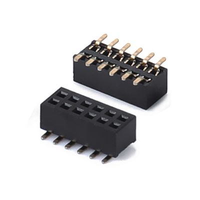 1.0 여성 헤더 디프 이중 줄 직선 PA6T 검은 2pin-100pin 보드 보드 연결 장치