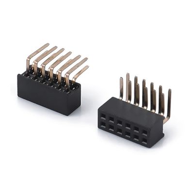 1.0 여성 헤더 디프 이중 줄 직선 PA6T 검은 2pin-100pin 보드 보드 연결 장치