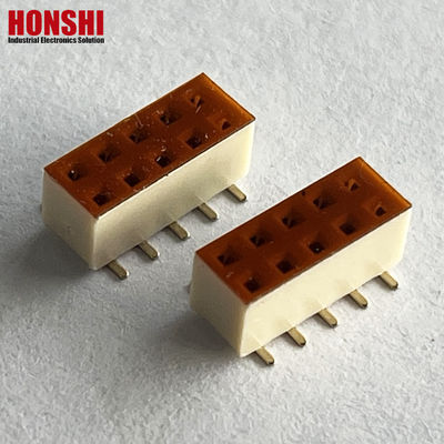 여성 헤더 커넥터 이중 줄 흰색 피치 2.54mm H7.1 10p SMT 타입 PA6T PCB 보드