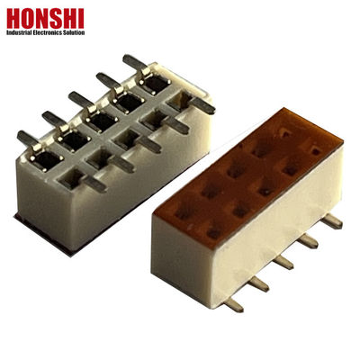 여성 헤더 커넥터 이중 줄 흰색 피치 2.54mm H7.1 10p SMT 타입 PA6T PCB 보드