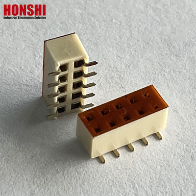 여성 헤더 커넥터 이중 줄 흰색 피치 2.54mm H7.1 10p SMT 타입 PA6T PCB 보드