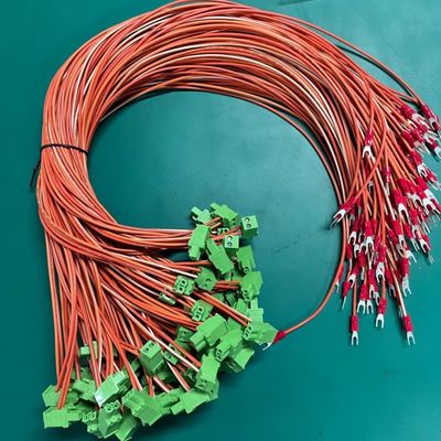 OEM 케이블 길이 산업 기계 5.08mm 터미널 블록 녹색 케이블 및 와이어 해운스 어셈블리 0.5M 1M 100% 테스트 검사