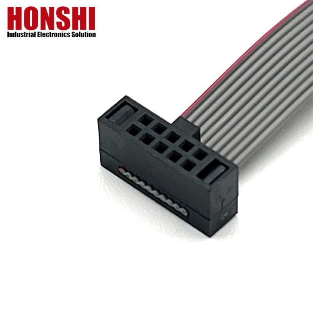 10 핀 회색 평면 케이블 커넥터 리본 피치 1.27mm IDC 케이블 10u "금판